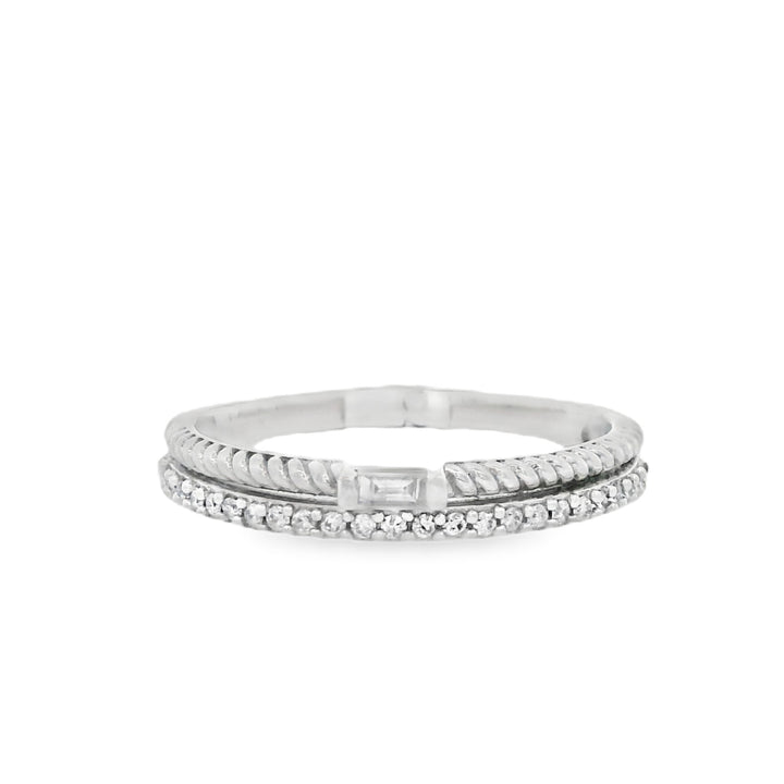 10K White 0.15ct Diamond Women's Wedding Band