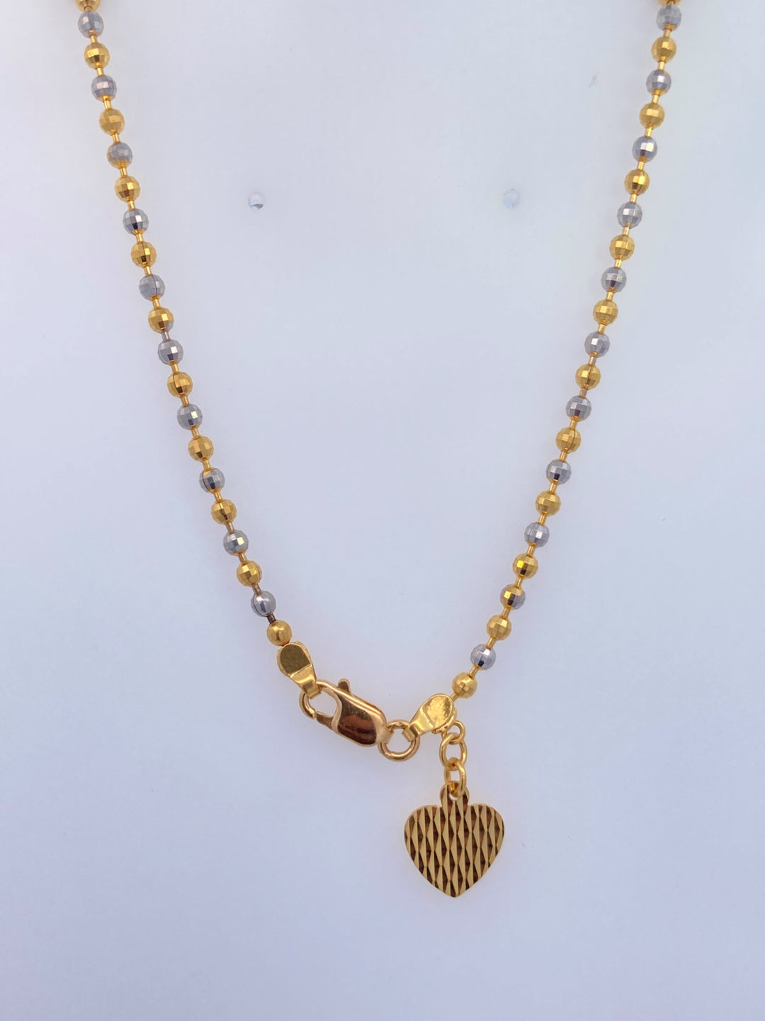 22K Yellow Gold Heart Charm Elegant Anklet