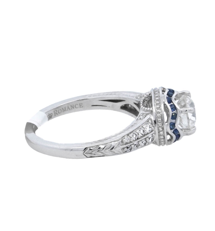 18K White Round Diamond 0.99Ct Halo Engagement Ring