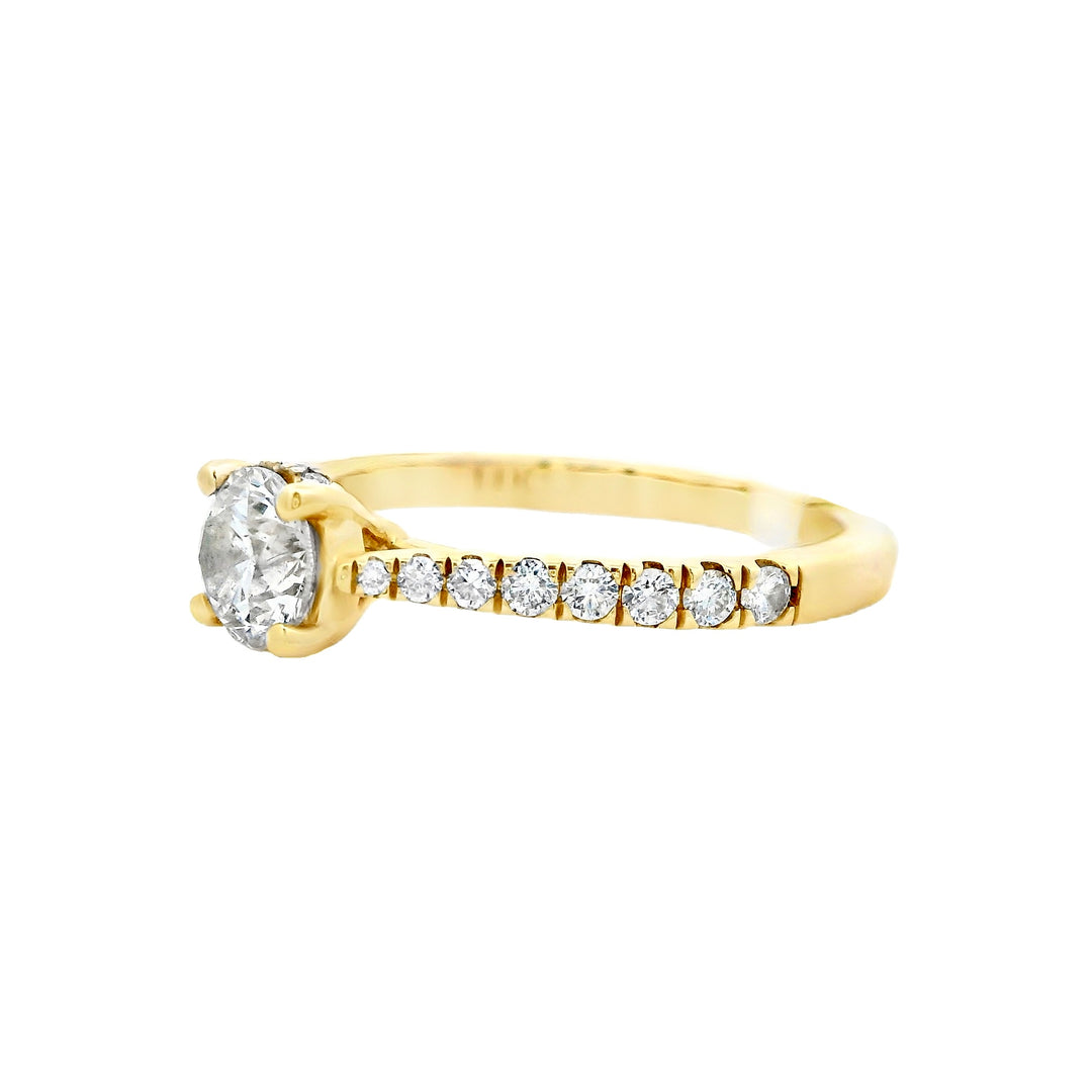 14K Yellow Round Diamond 0.60Ct Solitaire Engagement Ring