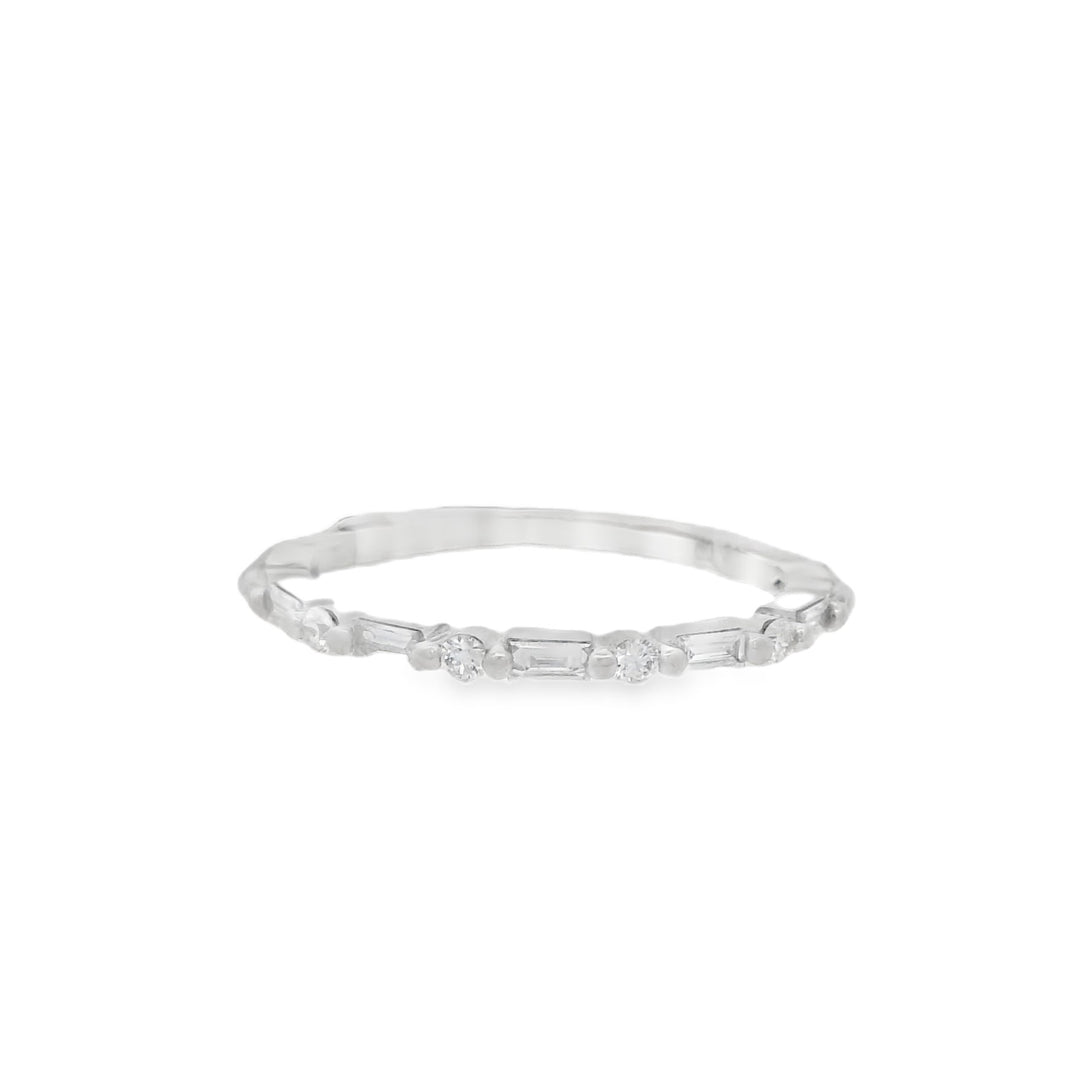 14K White Gold 0.33ct Diamond Stackable Women's Wedding Band