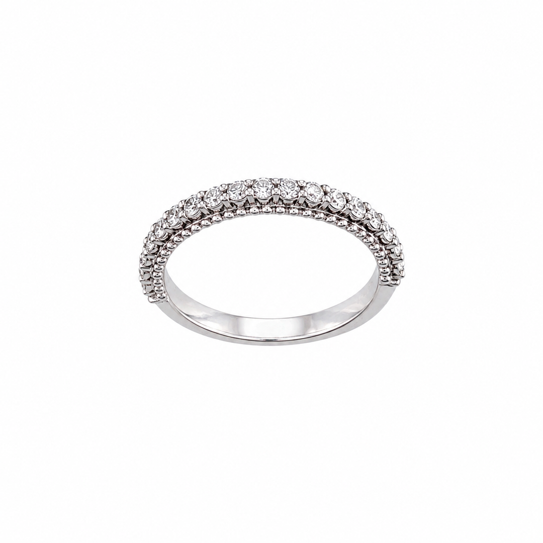 Platinum Round Diamond Shared Prong Women's Band