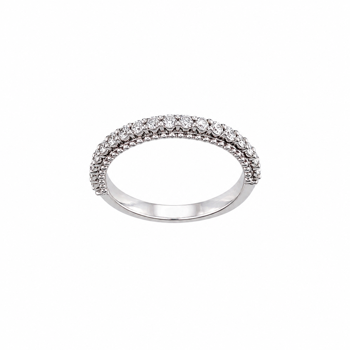 Platinum Round Diamond Shared Prong Women's Band