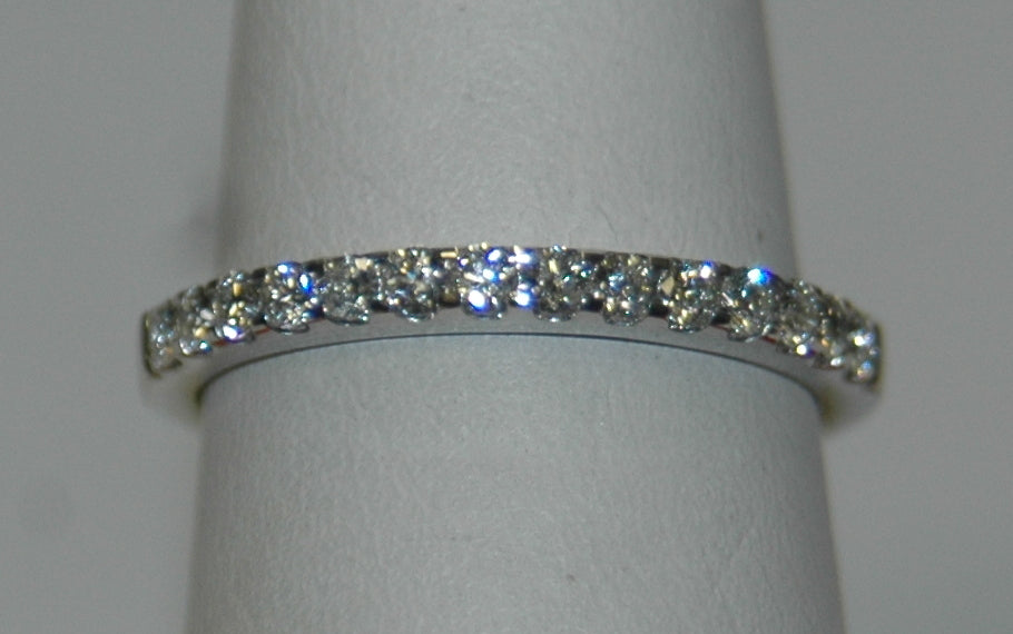 18K White Gold 0.38ct Diamond Half Anniversary Band