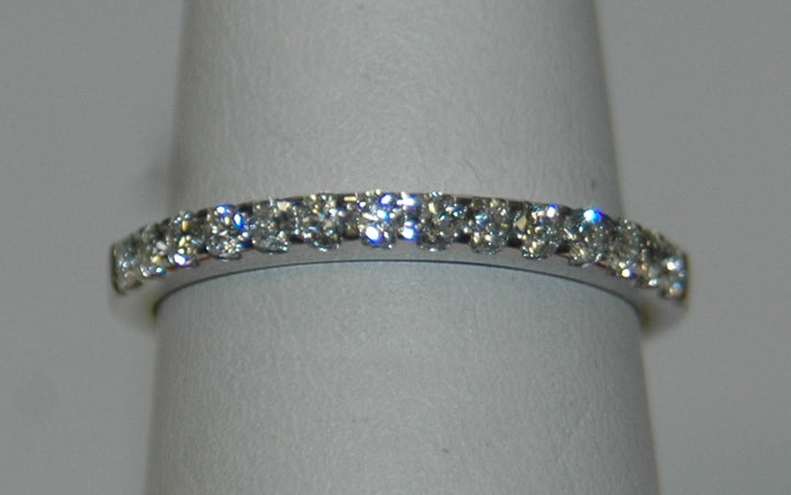 18K White Gold 0.38ct Diamond Half Anniversary Band