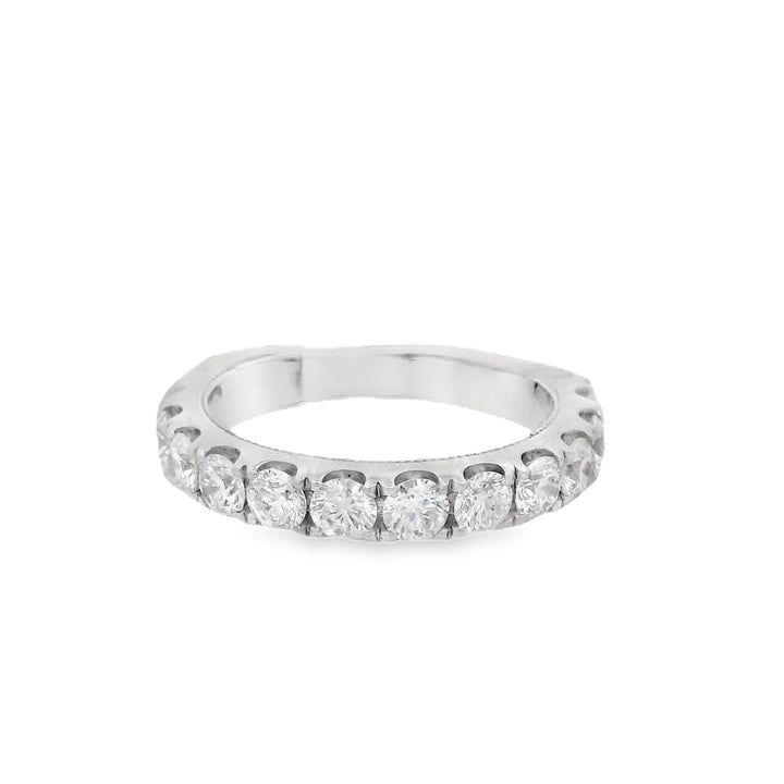 14K White Gold 1.51CT Diamond Four Prong Wedding Band
