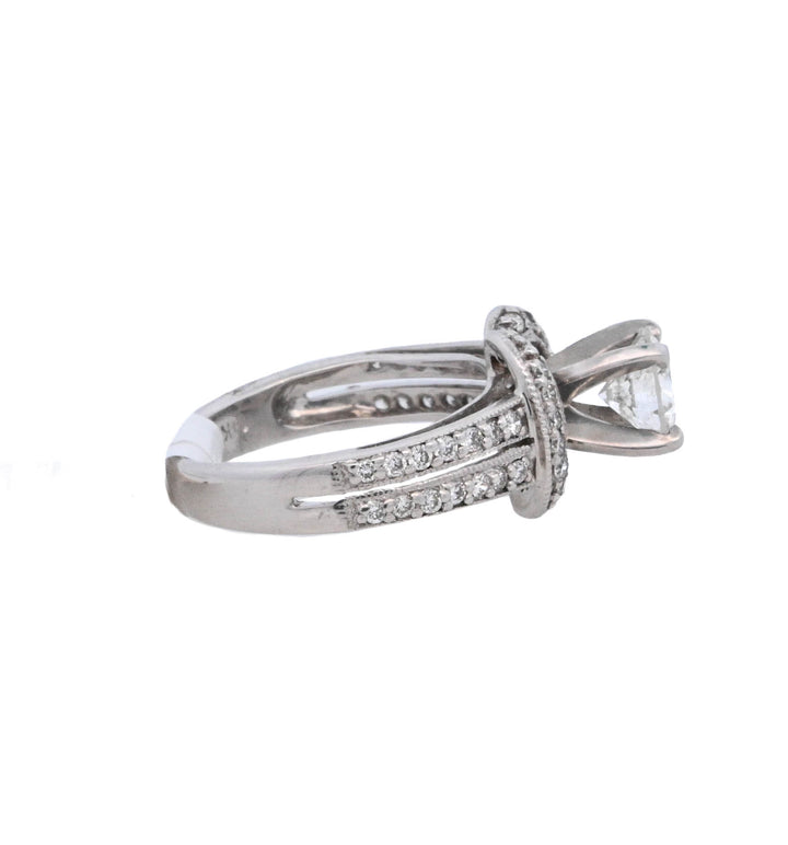 14K White Gold 1ct Diamond Halo Engagement Ring