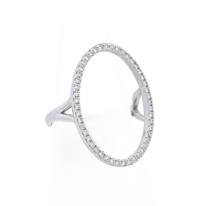 14K White Gold 0.38ctw Open Diamond Fashion Ring