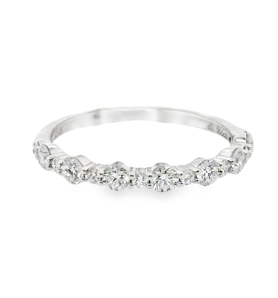 14K White Gold 0.57ct Diamond Bubble Set Women's Wedding Band