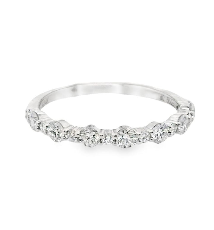 14K White Gold 0.57ct Diamond Bubble Set Women's Wedding Band