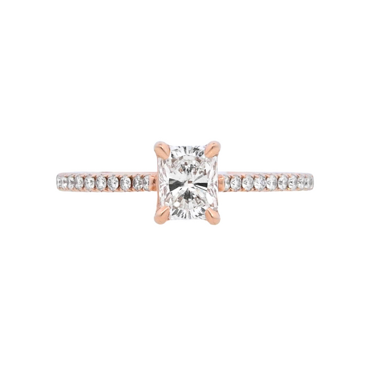 14K Rose Gold 0.75ct Radiant Diamond Solitaire Ring
