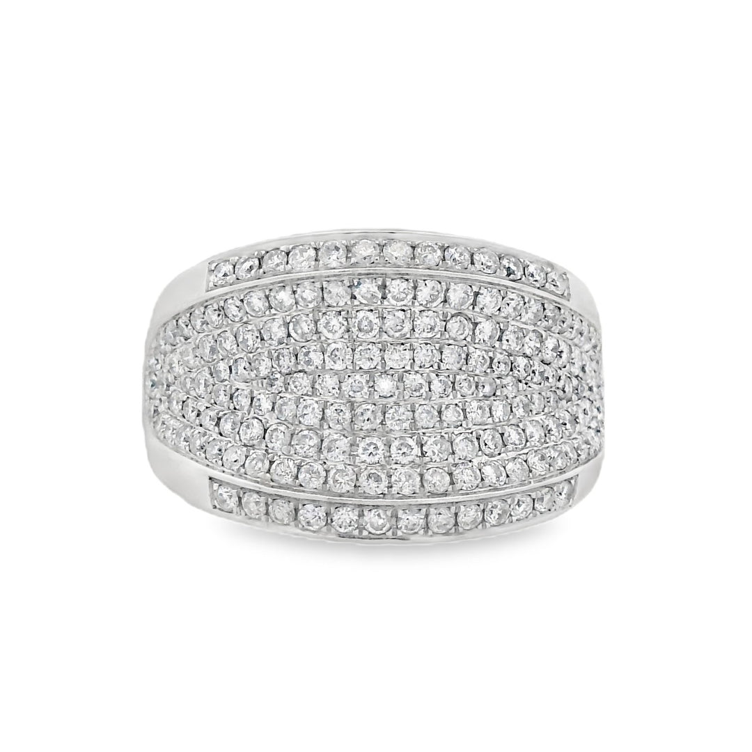 14K White Gold 1.30ct. Diamond Pave Fashion Ring