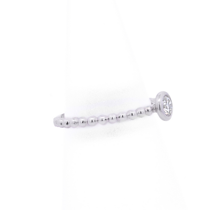 18K White Gold 0.24ct Round Diamond Stackable Ring