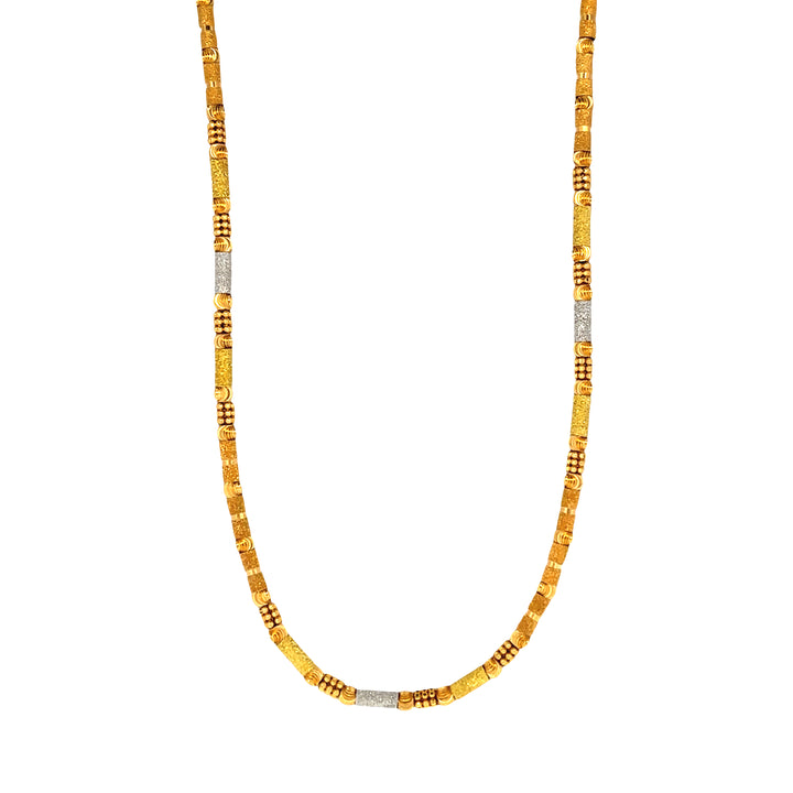 22K Tri-Color Gold Luxe Statement Necklace 18