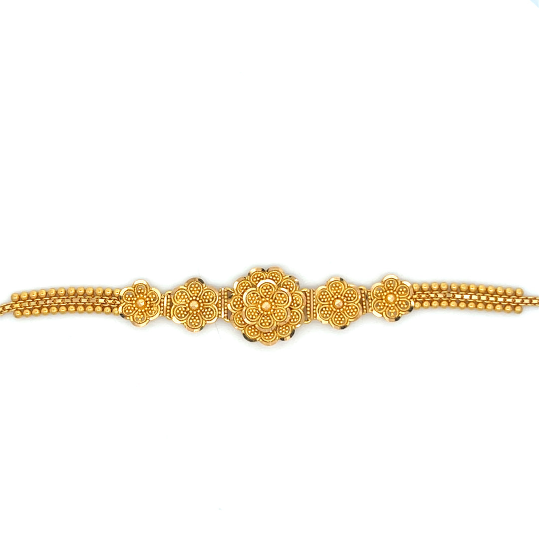 22K Yellow Gold Intricate Braided Luxury Bracelet