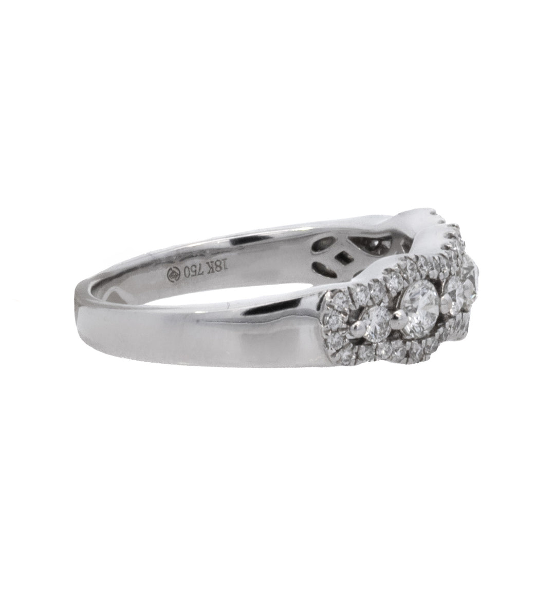 18K White Gold 0.65ct Round Diamond Women's Anniversary Band