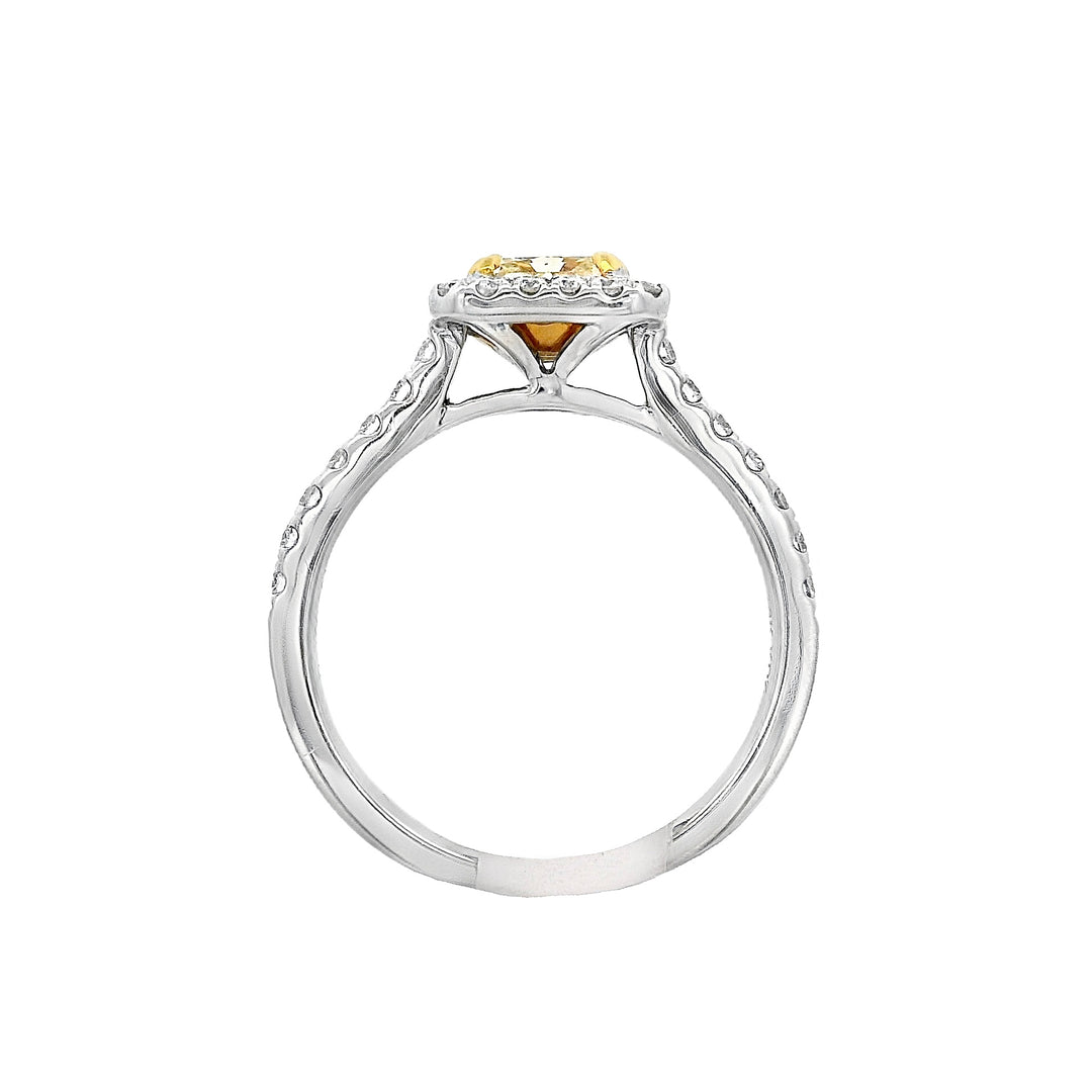 18K White Gold 1.00ct. Yellow Diamond Fashion Ring