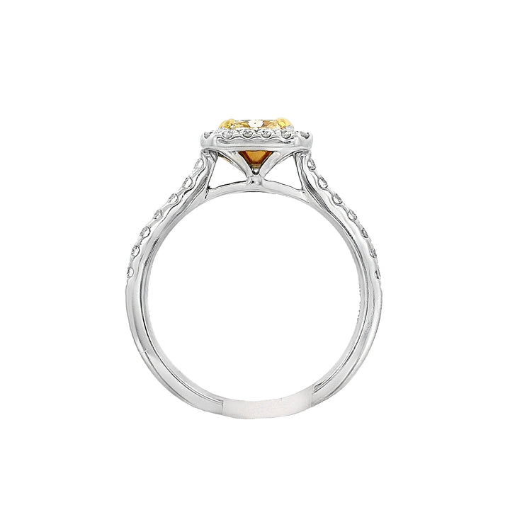 18K White Gold 1.00ct. Yellow Diamond Fashion Ring
