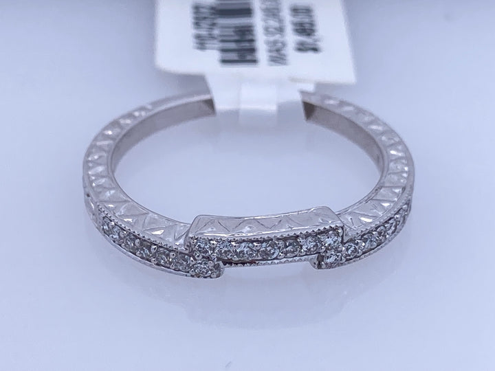 14K White Gold 0.10ct Diamond Curved Wedding Band