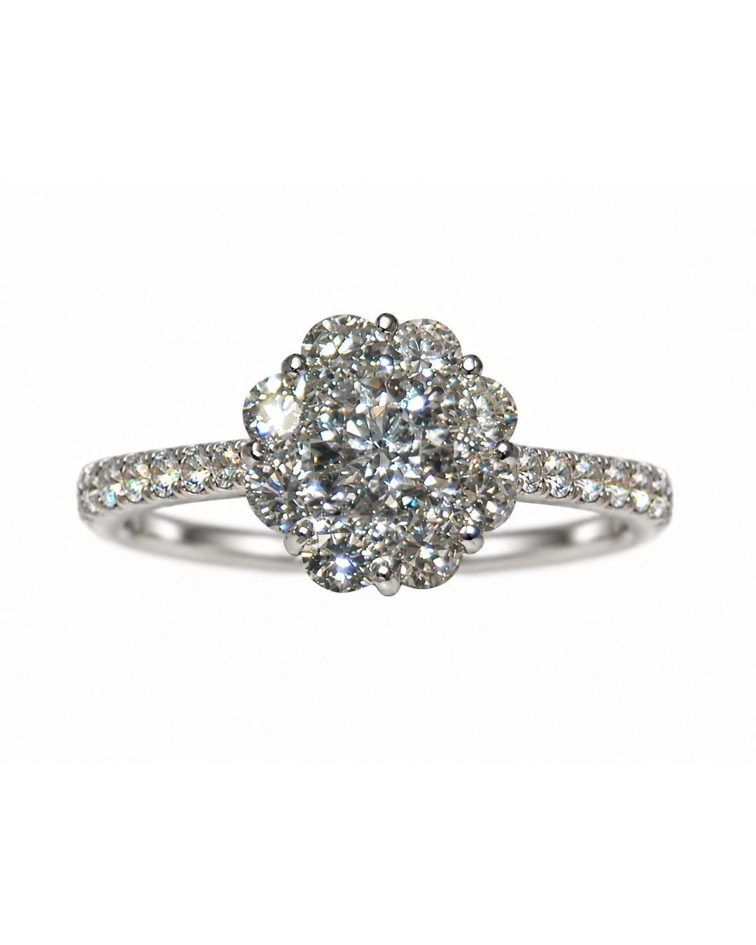 18K White Gold 1.34Ct Round Diamond Forevermark Halo Ring