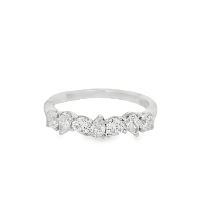 14K White Gold 0.80CT Diamond Multi-Cut Wedding Band