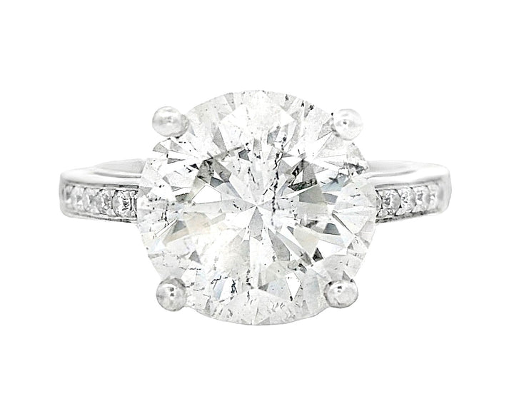 18K White Gold 4.02ct Round Diamond Solitaire Ring