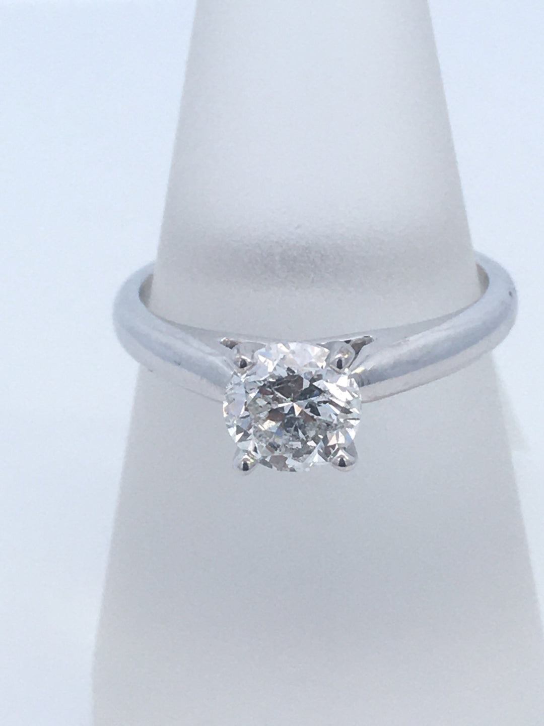 14K White Gold 1CT Round Diamond Solitaire Ring