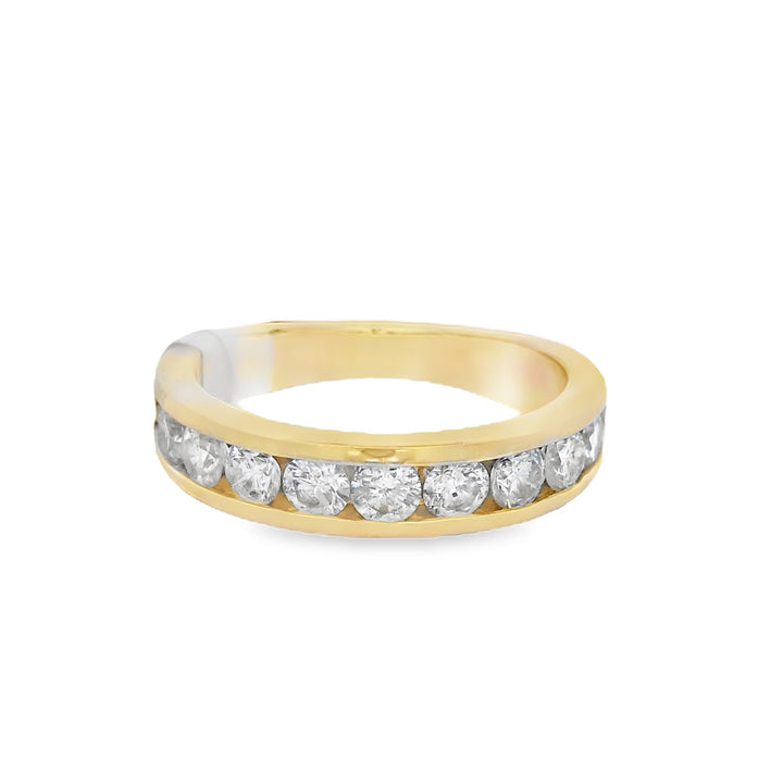 14K Yellow Gold 1ct Diamond Channel Women's Wedding Band