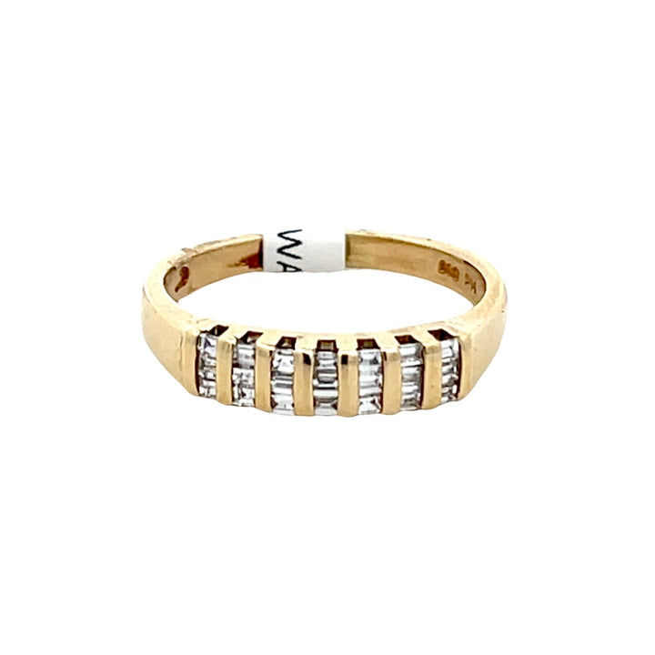 14K Yellow Gold Baguette Diamond Women's Wedding Band