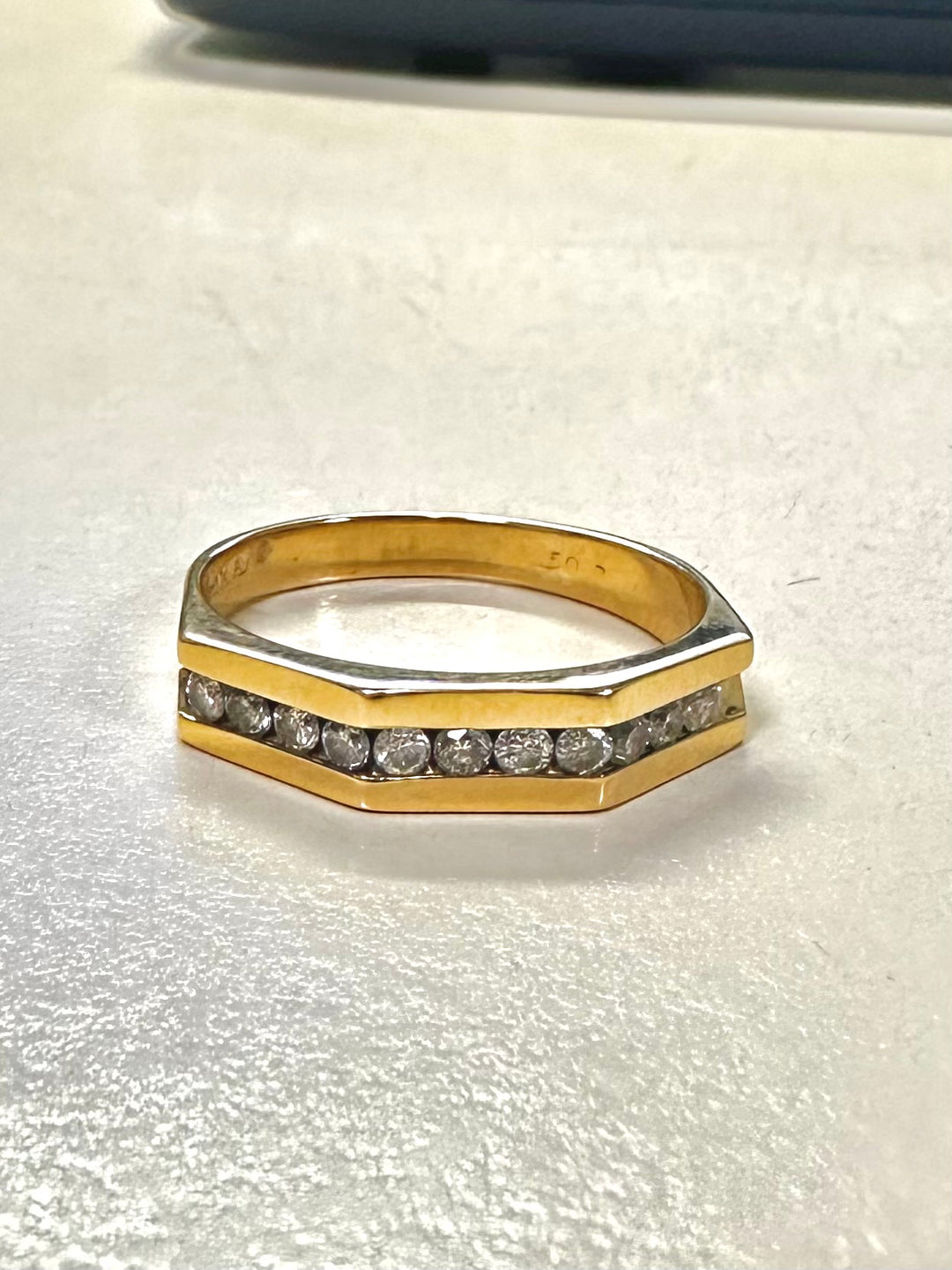 14K Yellow 0.30ct Diamond Channel Set Women's Wedding Band