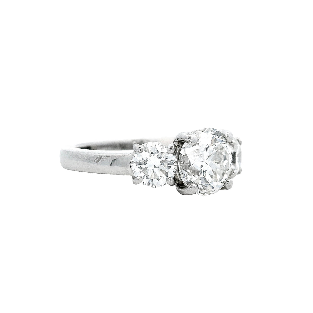 Lady's White Platinum 1.90CT 3 Stone Engagement Ring