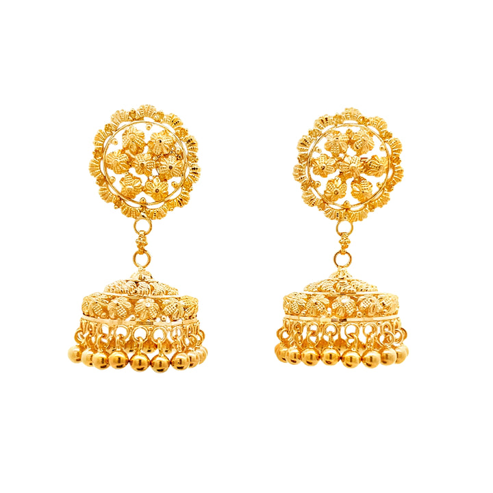 Elegant 22K Yellow Gold Statement Drop Earrings