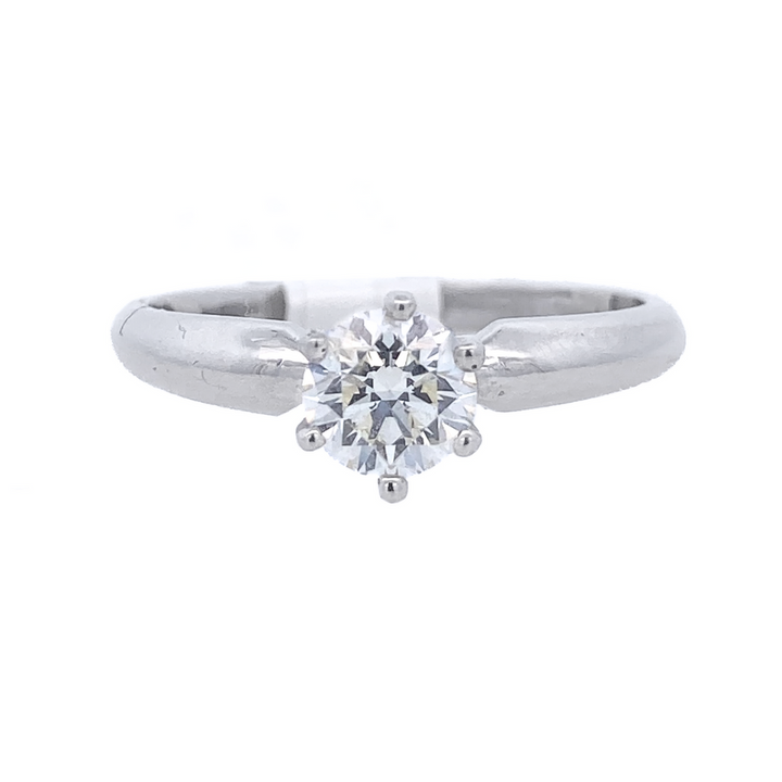 14K White Gold 0.50CT Round Diamond Solitaire Ring