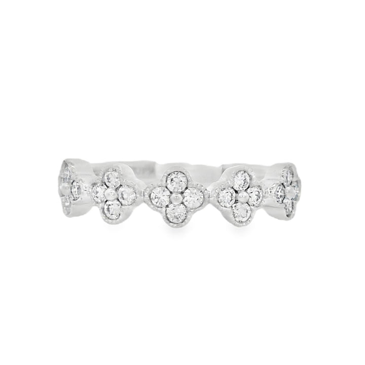 14K White Gold 0.29ct Diamond Cluster Fashion Ring