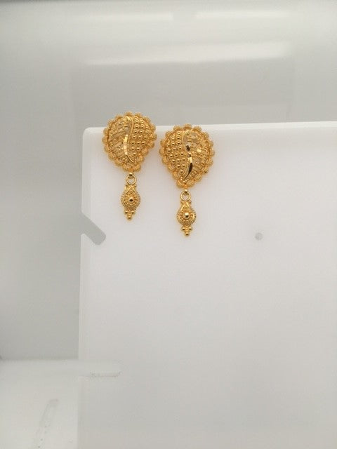 22K Yellow Gold Classic Screwback Earrings