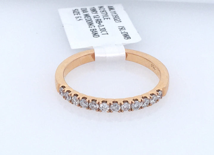 18K Yellow Gold 0.30ct Diamond Four Prong Women's Wedding Band