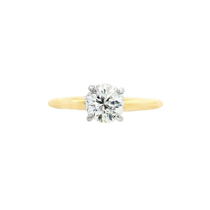 14K Yellow Round Diamond 0.70Ct Solitaire Engagement Ring