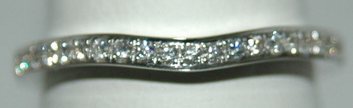 14K White Gold 0.17ctw Curved Diamond Wedding Band