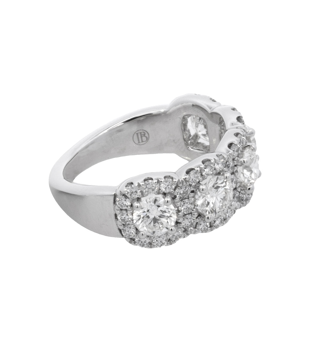 14K White Gold 2.25ctw Round Diamond Anniversary Wedding Band