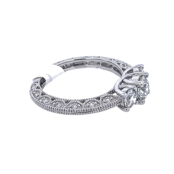 14K White Gold 1.25ct Three-Stone Diamond Engagement Ring