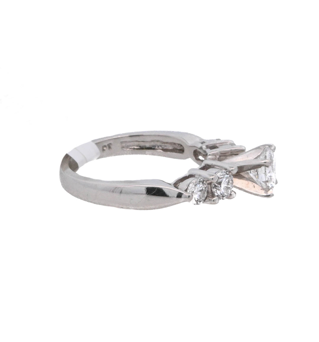 14K White Gold 1ct Five-Stone Diamond Engagement Ring