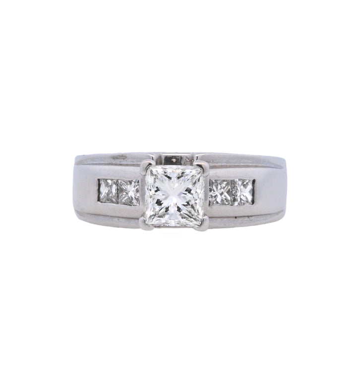 14K White Gold 1.40ct Princess Diamond Engagement Ring