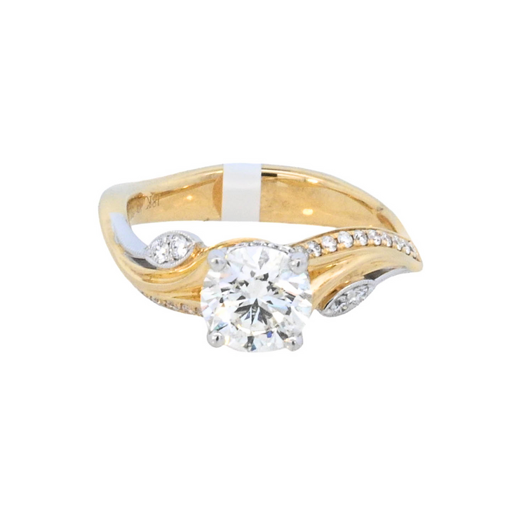 18K Yellow Round Diamond 1.20Ct Vintage Engagement Ring