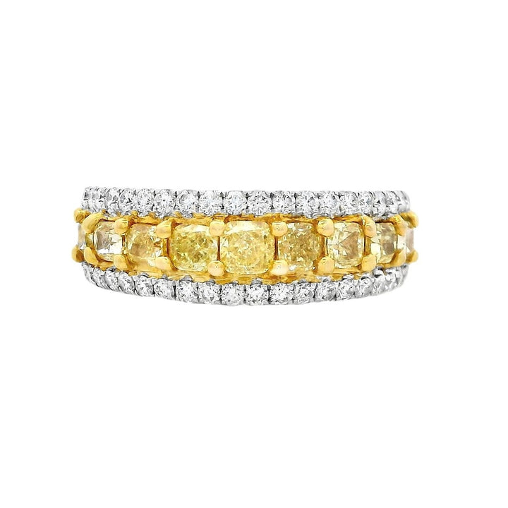 18K White Gold 1.73ct Yellow Diamond Anniversary Band