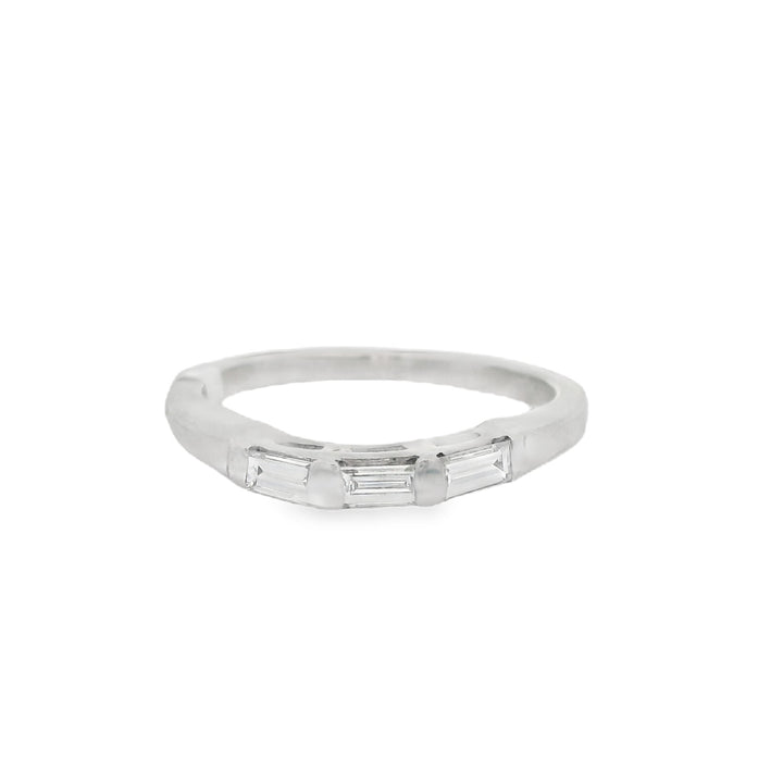 Platinum 0.30ct Diamond Curved Women's Wedding Band