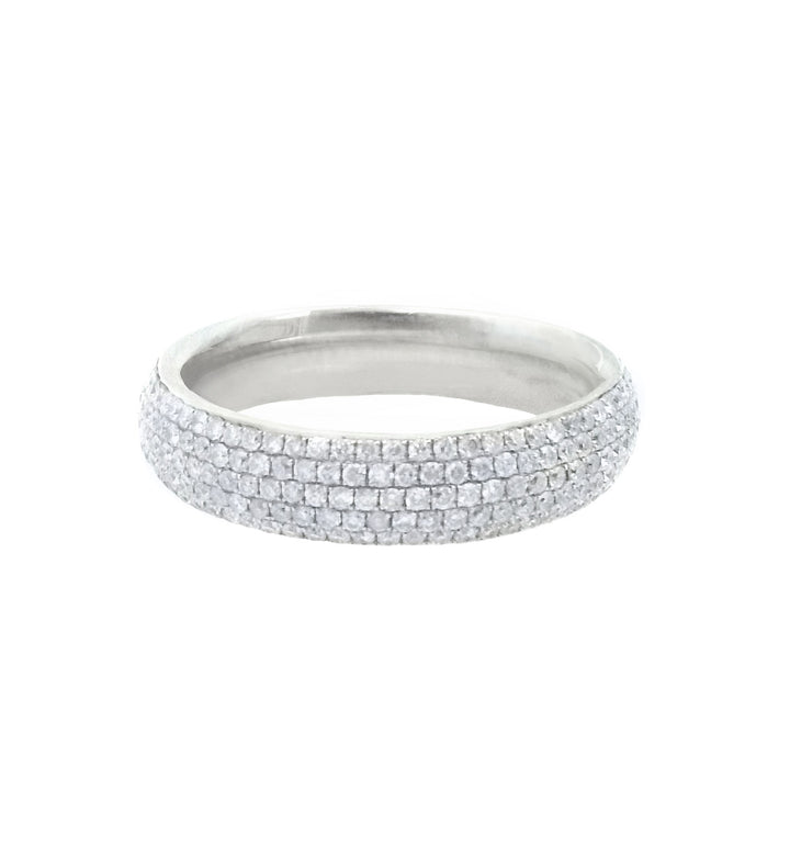 14K White Gold 0.76ct Diamond Micro Pave Band