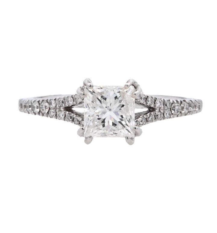 14K White Gold Princess Diamond 1.21Ct Solitaire Engagement Ring