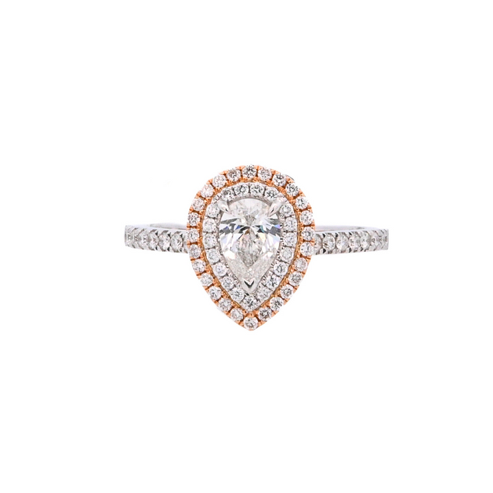 18K Two-Tone Pear Diamond 0.50ct Forevermark Halo Ring
