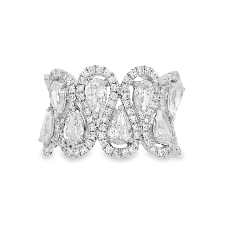 18K White Gold 2.06ct Pear Diamond Fashion Ring