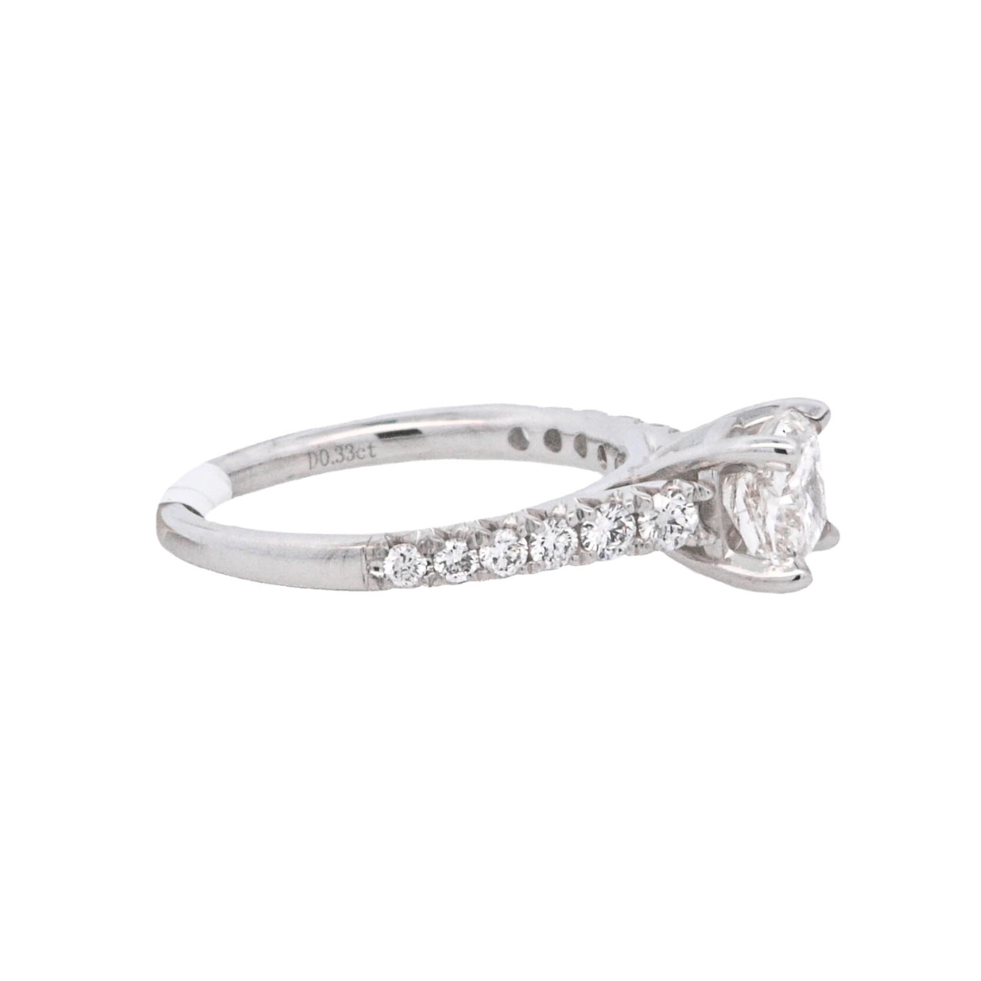 18K White Gold 1.01CT Cushion Diamond Solitaire Ring